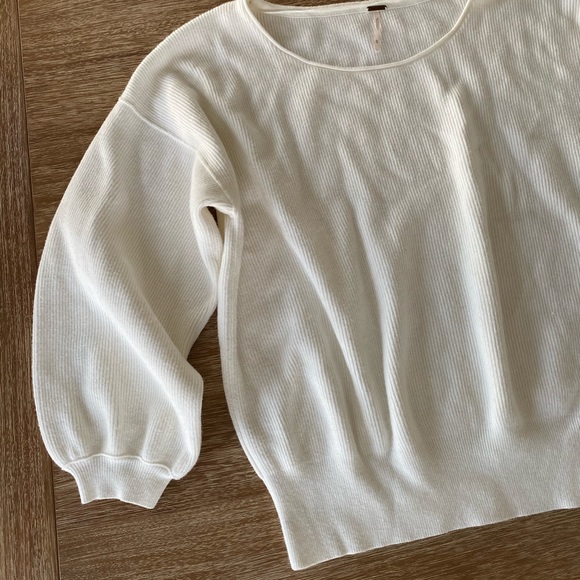 Free People Creamy White Slouchy Ribbed Sweater - Picture 4 of 12